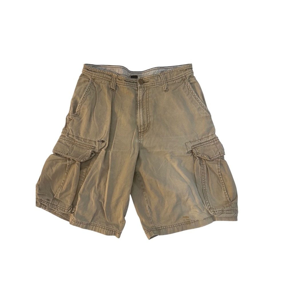 Aeropostale Cargo Shorts Mens 33 Tan Khaki American Classic A8705 Relaxed Cotton